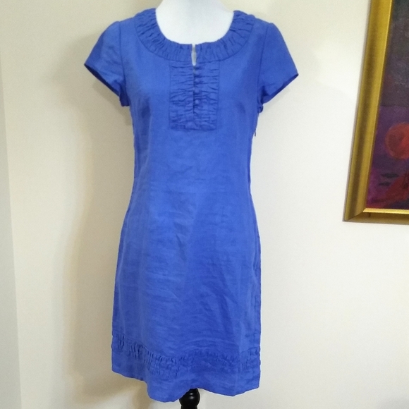 Boden Dresses & Skirts - Boden grayish blue linen sheath dress, size 4R.